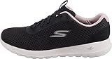 Skechers Damskie buty sportowe Go Walk Joy Light Motion, Czarne tekstylne różowe wykończenie, 40 EU