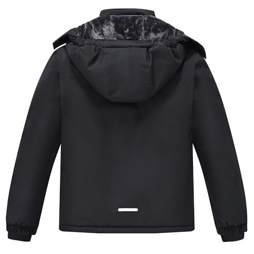 Image of Winter Jacket for Boys and Girls Waterproof Ski Jacket Winter Snow Coat Hooded Fleece Windproof with Zip Pockets