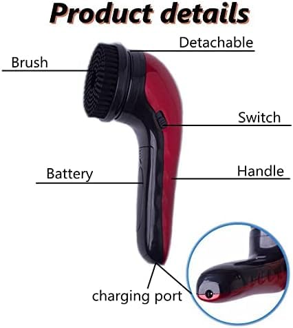 NENAGGE Mini Electric Household Shoe Polisher, Portable Leather Polishing Equipment, Automatic Cleaning Machine, Hand-Held Shoe Polisher Kit for Men and Women, Leather Care Kit,Red