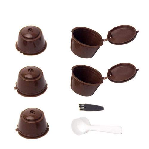 iBàste Set de capsules de café avec filtre à café et cuillère et pinceau pour Dolce Gusto, marron, sac OPP Cover