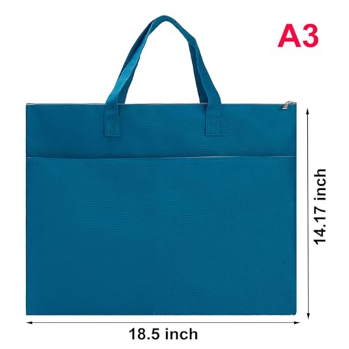 Oaygat A3 Art Folder Portfolio Case 18"x14" Portfolio Bag Waterproof Artist Carrying Case with 2 Pockets Handle Painting Folder Zip Portfolio Carrying Drawing Board Storage Carry Tote Bag for Poster - Image 6
