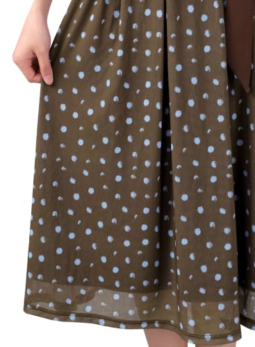 Image of VFSHOW Womens Work Business Casual Church Pockets Belted A-Line Midi Dress