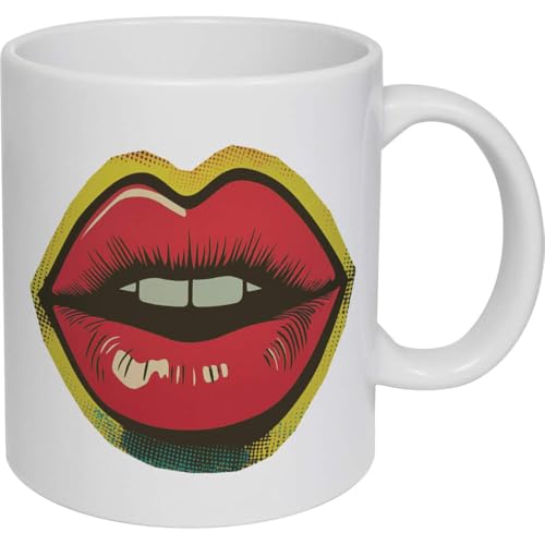 Azeeda 11oz (320ml) 'Open Lips' Ceramic Mug/Cup (MG00086313)