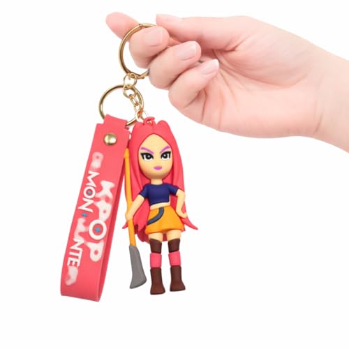 Image of Wanna Party Korean Pop Demon Hunterz Cartoon Keychains, Mira Keychain for Boys and Girls, Cute Backpack Key Chain Accessories Wristlet chain Return Gift Items for Boys & Girls