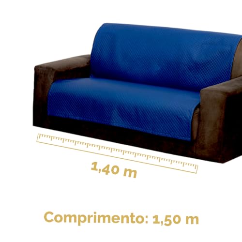 Capa Protetora para Sofá PET em Couro Sintético Imperméavel (Azul)
