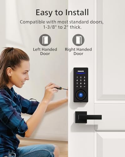 Philips Keypad Front Door Lock Set, Smart Deadbolt with 2 Lever Handle - image 8