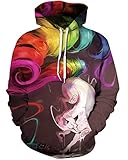 Sanatty - Sudadera con capucha unisex con impresión 3D Galaxy Pullover con capucha y bolsillos grandes - Multicolor - XXL/3XL