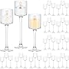 Yaomiao 36 Pcs Tall Glass Candle Holder Floating Candles for Centerpieces Clear Tall Tea Light Candleholders for Wedding Party Dining Bathroom Table Pillar Settings, 3 Sizes 7.87″& 9″& 10.2″ H