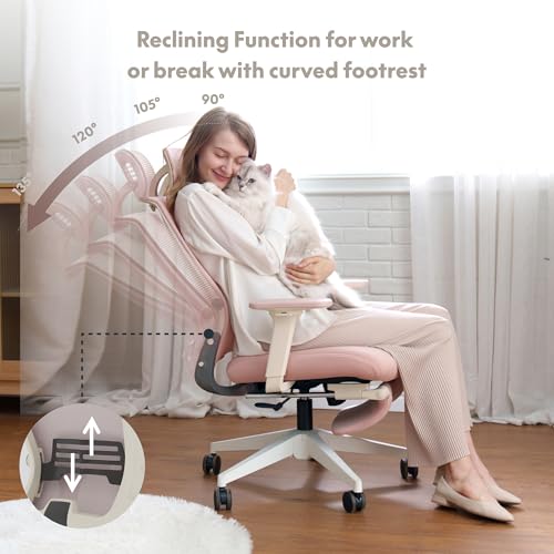 FLEXISPOT Foldex Ergonomiczne Krzesło Biurowe, Składane Krzesło Biurowe do Małych Pomieszczeń z Wsparciem Lędźwiowym, Regulowanymi Podłokietnikami (Wiśniowy)