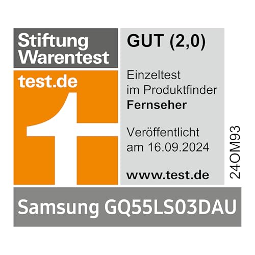 Samsung QLED 4K Fernseher The Frame 55 Zoll, Samsung TV mit mattem Display und austauschbarem Rahmen, Art Mode, Smart TV, GQ55LS03DAUXZG, Deutsches Modell [2024]