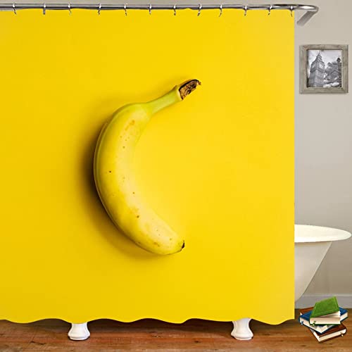 Rideau de douche anti-moisissure KnSam jaune en polyester pour sol sec 165x200 - 2