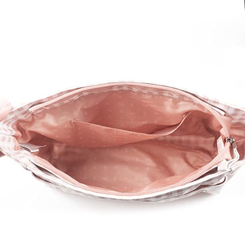Miniatura 4 de Walking Mum. Neceser De Bebé I Love Vichy. Bolso Organizador Pequeño Para Accesorios De Aseo E Higiene Del Bebé. Práctico Y Cómodo De Llevar. Color Rosa. Medidas 26x16x12 Cm.