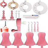 AZANU 32 Pcs Set Sentro 40/48 Knitting Machine Accessories，Various Weaving Loom Round Knitting Machines Replacement Tools Include Adapter，Handle，Tensioner and Knit Hook Kit for Adults & Kid