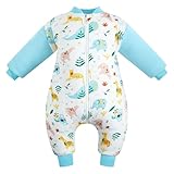 JiAmy Baby Schlafsack mit Füßen und Langarm Schlafanzug 3.5 Tog Baumwolle...