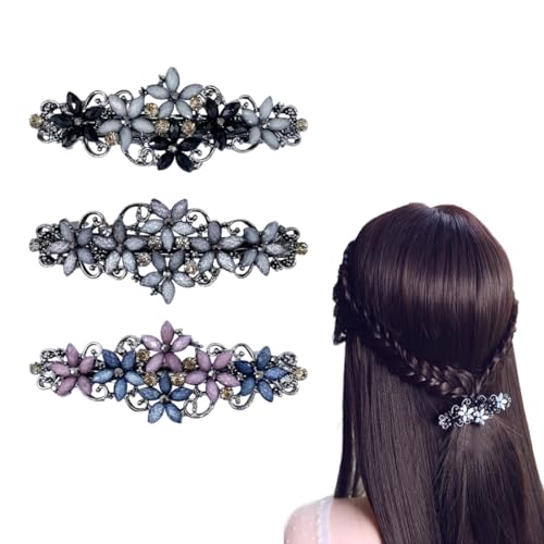 Fermagli per Capelli Vintage con Strass Design,3 Pezzi,Fermagli per capelli a forma di fiore,forcine per capelli da sposa,ballo di fine anno,Accessori Per Gioielli Per Capelli Per Ragazze