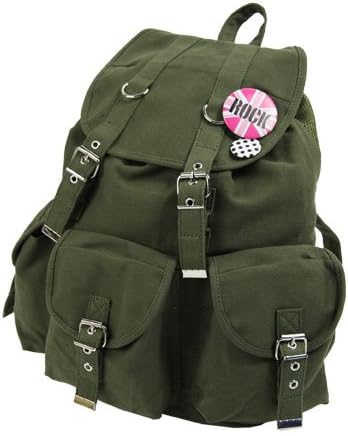 Amazon シンプル3ポケット缶バッチ付きキャンバス地リュック カーキ Real Style リアル スタイル タウンリュック ビジネス リュック Amazon シンプル3ポケット缶バッチ付きキャンバス地リュック カーキ Real Style リアル スタイル タウンリュック ビジネス リュック