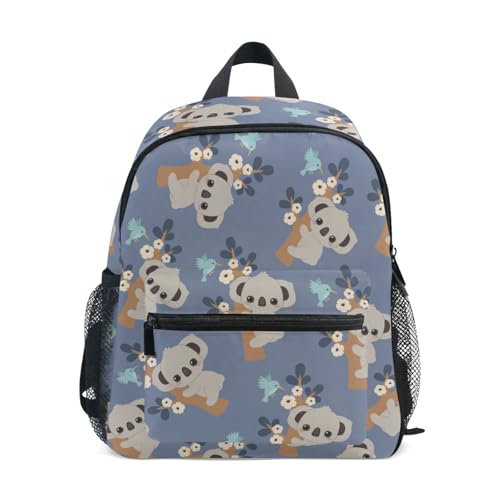 OREZI Cute Floral Koala With Flower Toddler Bag,Non-slip and Detachable Chest Strap Travel Bag Snack diapers Bag Preschool Backpack for Kids Little Boy Girls