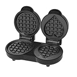 OZMDXKJ Mini-Waffeleisen, 1100 W, Doppel-Belgische-Waffeleisen, Antihaft-Platten, Kompaktes...