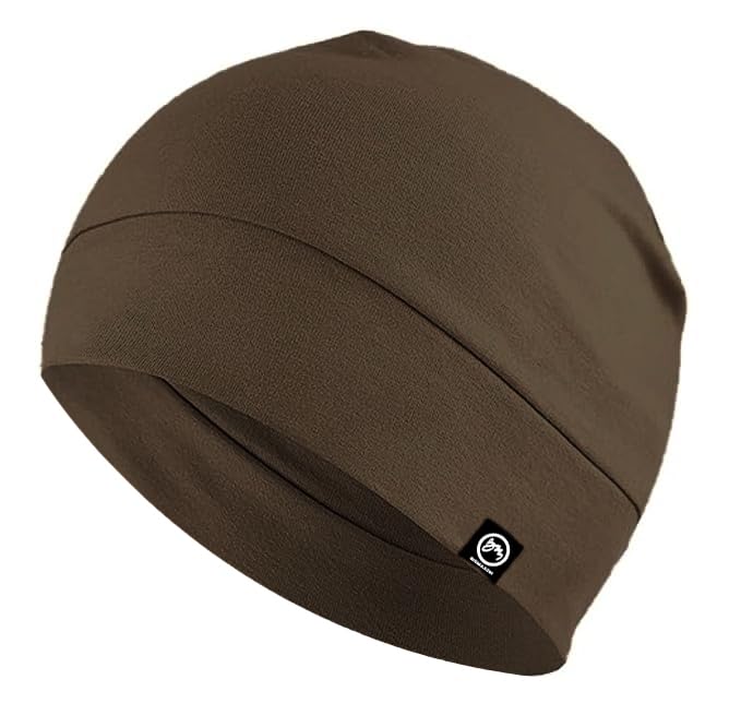 Image of Cooling Cotton Skull Caps for Men Women, Lightweight Beanie Sleep Hats Breathable Helmet Liner