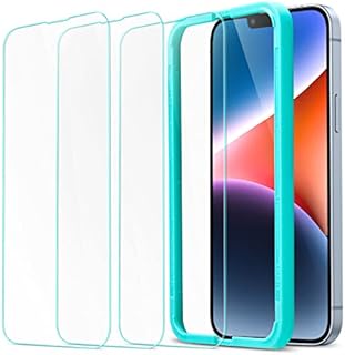 ESR Tempered-Glass Compatible with iPhone 14 Screen Protector and iPhone 13/13 Pro Screen Protector, with Easy Installation Frame, Military-Grade Protection, Ultra Tough, Scratch Resistant, 3 Pack