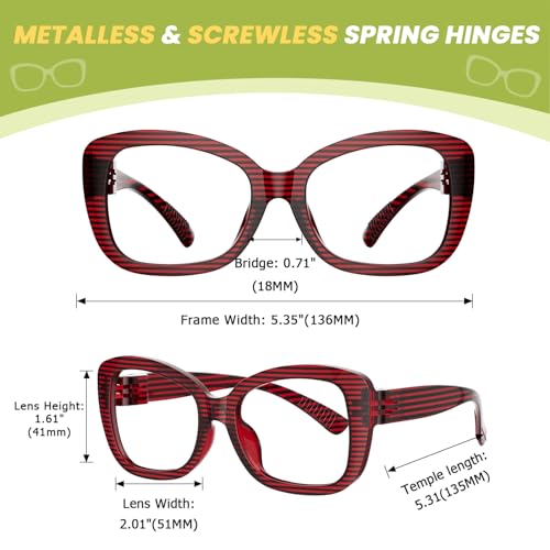 Eyekepper 6 par bezśrubowe okulary do czytania sprężynowe zawiasy dla kobiet eleganckie czytelniki, 6 x mieszanka, 1.50