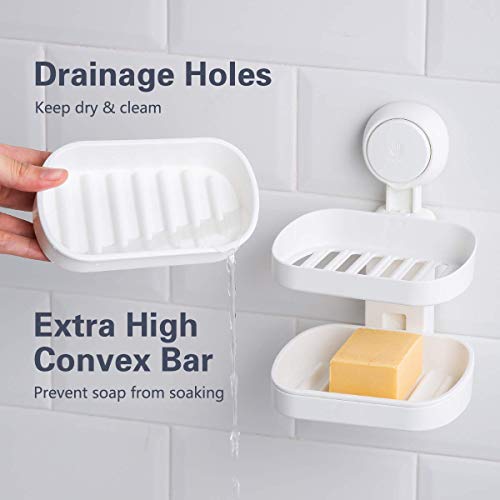 Taili Bathroom & Kitchen Suction Cup Storage Basket Set Pack Of 2 Wall Mounted Organizer For Shampoo,Soap, Conditioner, Shower Caddy Drill-Free With Vacuum Suction Cup For Kitchen & Bathroom #TOP6