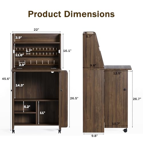 Foldable Sewing Machine Cabinet, Sewing Table with Storage for Small Spaces - Image 1