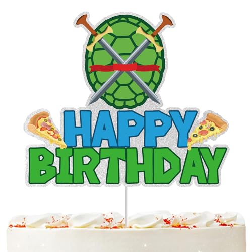 Turtle Cake Topper Anime Hero Cake Decor Turtle Weapon Decorations for Birthday