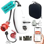 Evwallbox 22kW EV Charger 32A – 3 Phase Type 2 Electric Vehicle Charging Station (Supports 11kW–22kW) – Wallbox EV Charger – IP55 Weatherproof – UK Plug (EV Charger)