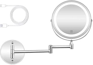 Espejo de maquillaje con luz ajustable de dob...