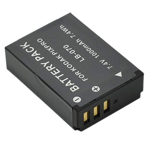 Batería LB-070 para viajes con cargador AC/DC compatible con PixPro AZ651 y AZ652