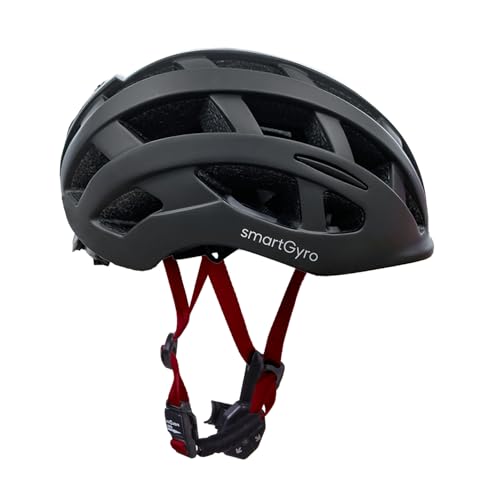 Smartgyro Helmet Urban Black - Casco Urbano y Montaña para Bicicletas y Patinetes Eléctricos, Talla M/L, Unisex, Múltiple Ventilación, Leds Traseros