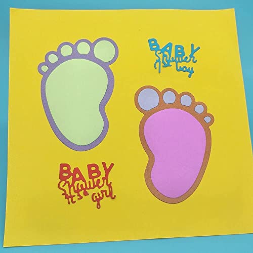 Baby Footprints Cutting Dies, Boy Girl Letter Die Cuts Metal Embossing Stencils Template Mould For Card Scrapbooking And Diy Craft Album Paper Card Decor #TOP5