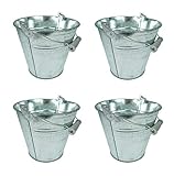 Außendurchmesser unten: ca. 10 cm, oben: ca. 15 cm, Innendurchmesser unten: ca. 9,5 cm, oben: ca. 14 cm, Höhe Eimer: ca. 13 cm, Höhe Eimer mit Griff: ca. 23 cm, Bügelgriff: ca. 5,5 cm