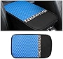 Bling Leather Car Center Console Cover, Car Center Console Protector With Glossy Crystal Rhinestone, Universal Waterproof Car Armrest Seat Box Cover For Most Car, Vehicles, SUVs, Trucks (Blue)