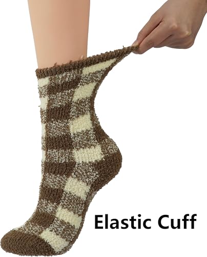 BomKinta Fuzzy Socks Women - Winter House Slipper Sock - Cozy Thick Warm Sleeping Socks Size 5-103