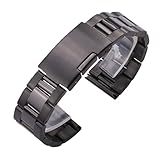 ROUREOX Correa Reloj Acero Inoxidable Macizo 18mm 20mm 22mm 24mm 30mm, Banda Brazalete Metal Extremos Rectos para Sevenfriday-Negro 26mm