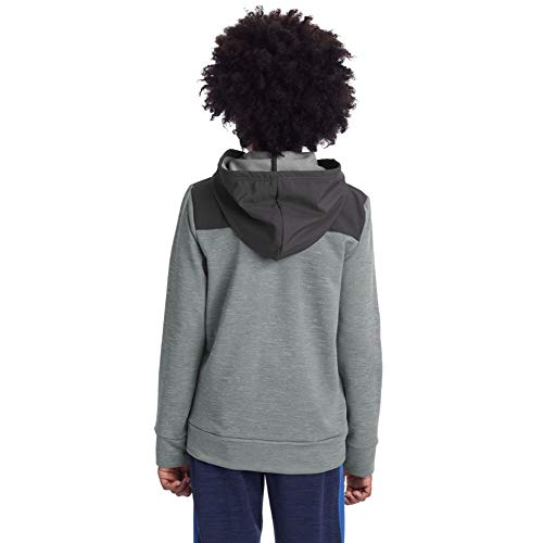 C9 Champion Boys' Tech Terry Woven Pieced Full Zlip Jacket, Concrete Heather/Charcoal, Large3
