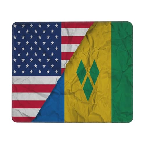 Tapis De Souris Flag of Saint Vincent and The Grenadines, America Complex Accessoires De Jeu Imperméable Mouse Pad Résistant Aux Eclaboussures sous-Main pour Bureau Gaming Travail S
