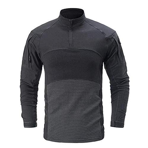 H World EU - Camiseta de Manga Larga con Cremallera BK para Hombre, BK,XX-Large Cover