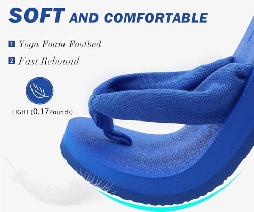 Image of KuaiLu Flip Flops for Women with Arch Support Summer Beach Thong Sandals | Comfortable Yoga Mat Walking Shoes Cushion Slip On Casual Outfits Indoor Outdoor