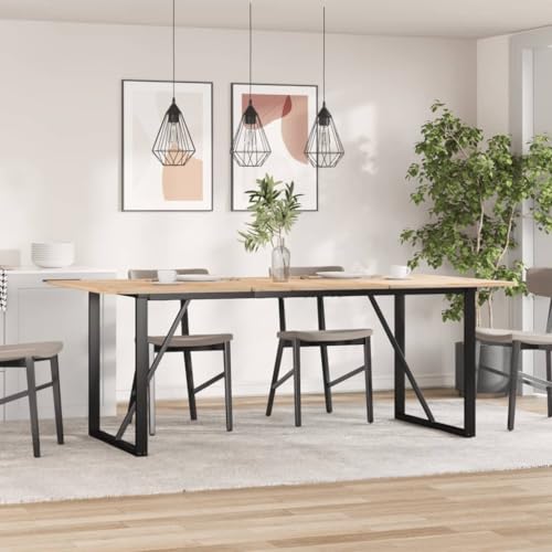 Lumanois Patas de Mesa de Comedor Estructura O Acero 160x80x73 cm, Mobiliario Accesorios para mesas Patas para mesas, Negro, 12.74kg