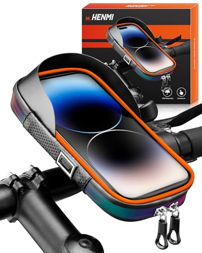 HENMI Handyhalterung Fahrrad Wasserdicht Tasche für 4.7-7 Zoll Smartphone Handytasche Fahrrad mit Regenschutz 360°Drehbarem Fahrradtasche Handy für Rennrad, Ebikes, Motorrad HENMI Handyhalterung Fahrrad Wasserdicht Tasche für 4.7-7 Zoll Smartphone Handytasche Fahrrad mit Regenschutz 360°Drehbarem Fahrradtasche Handy für Rennrad, Ebikes, Motorrad
