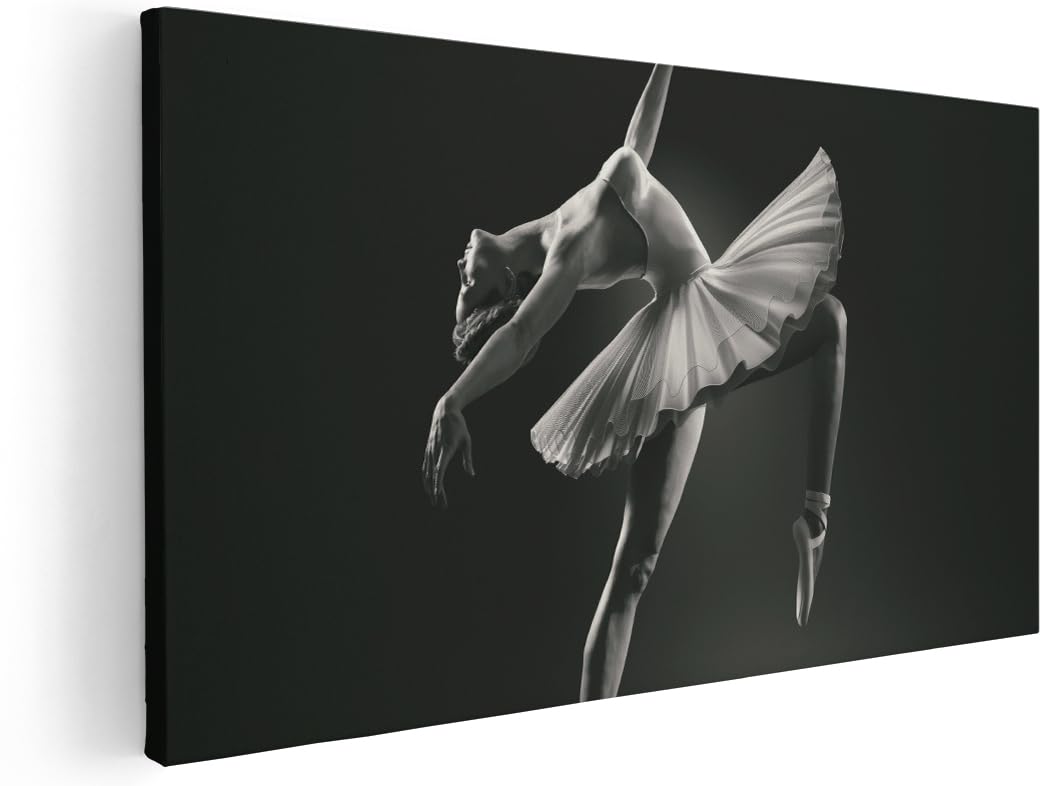 Artaza Cuadros Decoración Salón Modernos Bailarina Ballet - 80x40 cm - Cuadros Decorativos Blanco Y Negro - Decoración Pared - Lienzos Decorativos