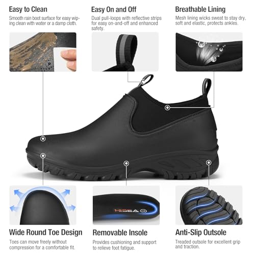 HISEA Women's Ankle Rain Boots Waterproof Rubber Garden Shoes Outdoor4