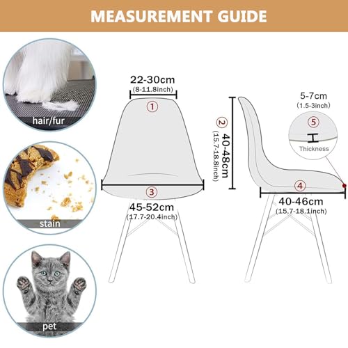 Housse de chaise imperméable style coque lot de 4 marron café - 4