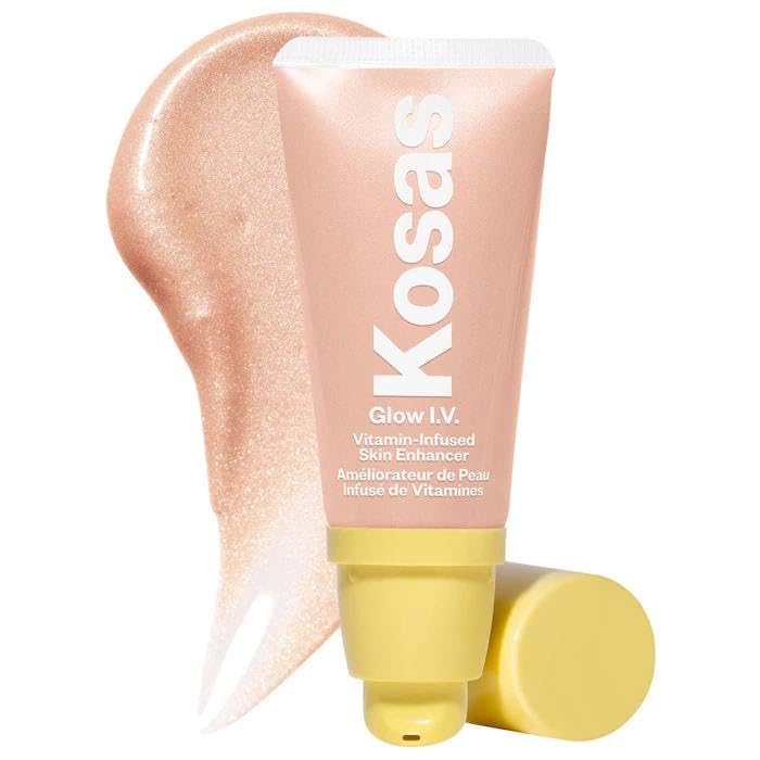Kosas Glow I.V. - Vitamin-Infused Skin Illuminating Enhancer - Spark. Bonus Premium Korean Sheet Masque with Collagen