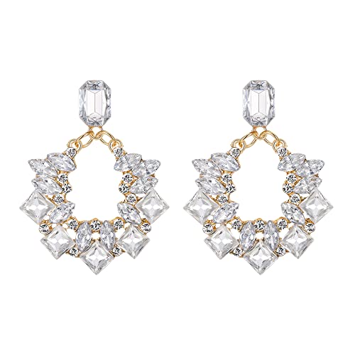 Boucles d'oreilles créole ovale cristal autrichien légères et anti-allergie