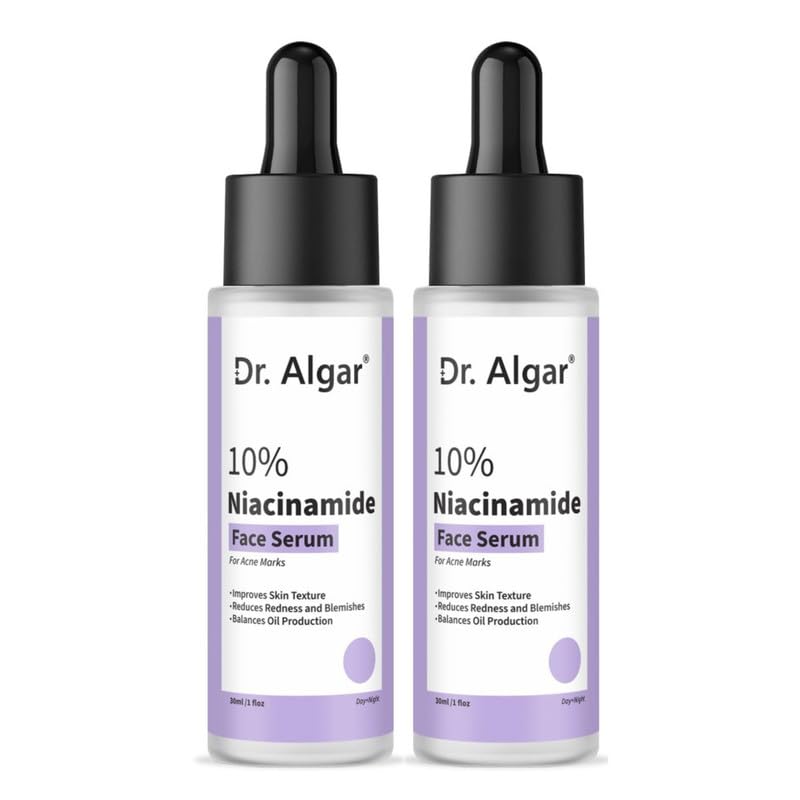 Image of Dr. Algar 10% Niacinamide Face Serum For Acne Marks Fades Blemishes & Dark Spots Oil Control Brightens & Evens Skin Tone All Skin Types For Women & Men