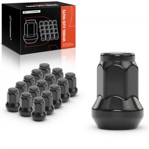 Image of A-Premium Front & Rear 3 /8 inch-24 Wheel Lug Nuts, Set of 16 | Compatible with Tapered Wheel Lug Nut Black Polaris 1985-2023